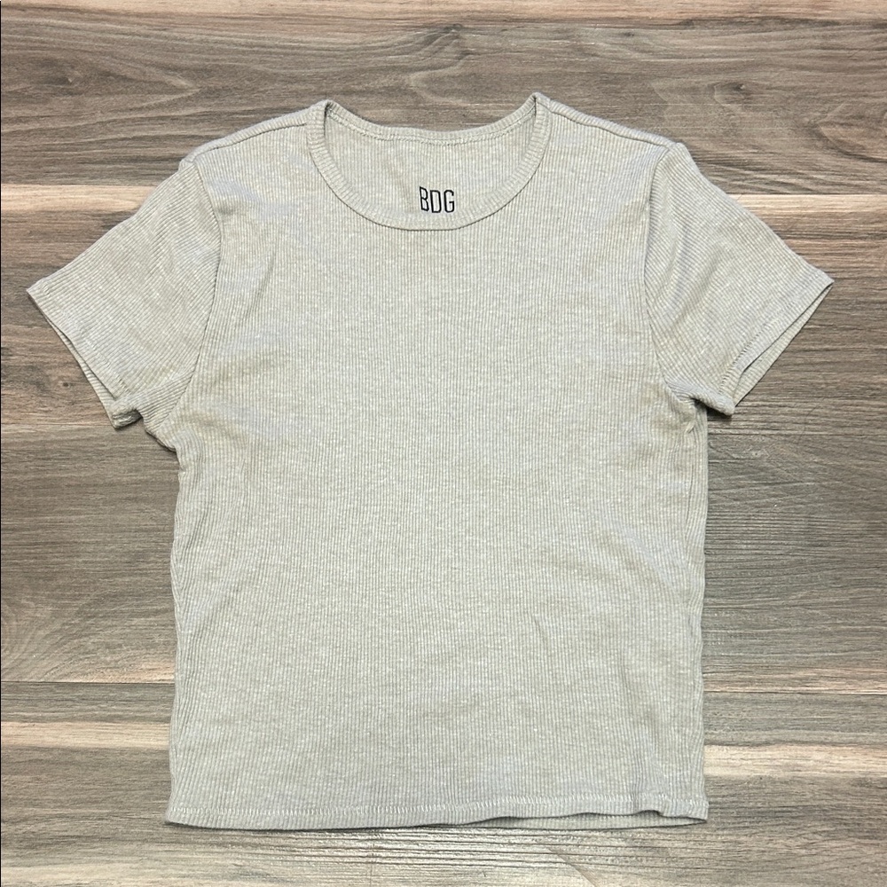 BDG Light Gray Ribbed Tee